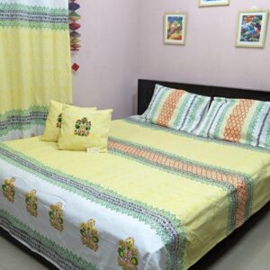 Relaxed soft twill cotton bedsheet adorned with casual hand block prints, offering comfort and style for everyday use