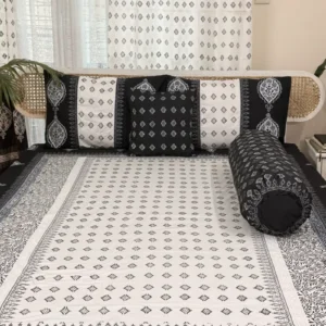Luxury Twill Cotton Hand Block King Size Bedsheet