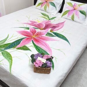Blossom Twill Cotton Hand Paint Bedsheet