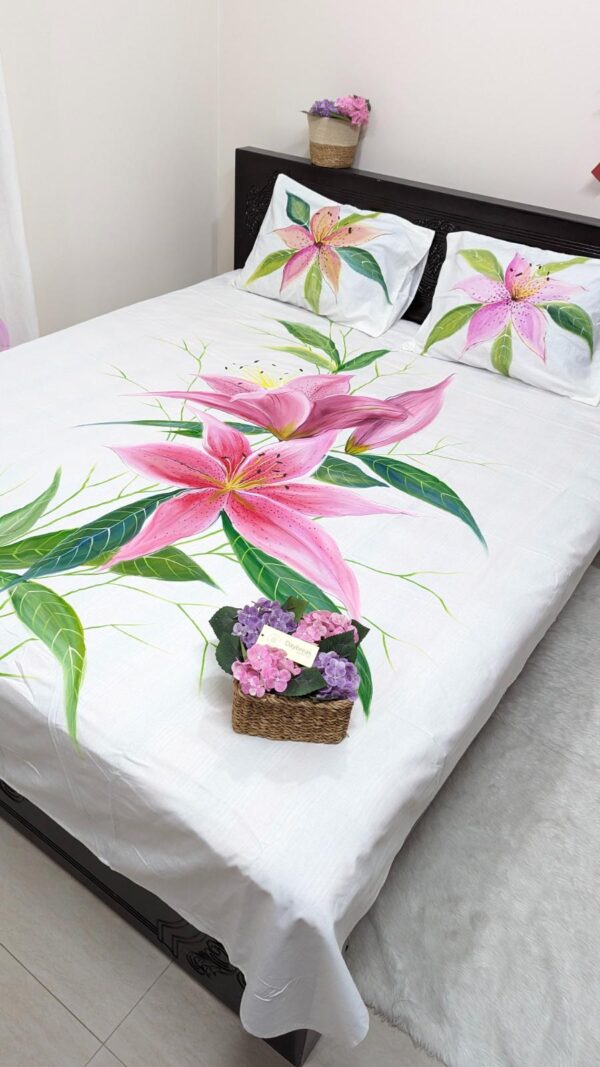 Blossom Twill Cotton Hand Paint Bedsheet