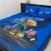 Blue Twill Cotton Hand Paint Bedsheet