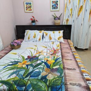 Floral Twill Cotton Hand Paint Bedsheet makes a room like a real flolar