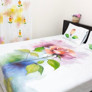 Rose Twill Cotton Hand Paint Bedsheet. bring a vibe like rose garden in home