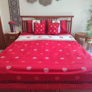 Twill Cotton Luxury Hand Block King Size Bedsheet