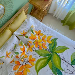 Gorgeous  Durable Luxury Twill Cotton Hand Paint King Size Bedsheet