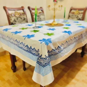 Exclusive leaf Design Hand block Table Cloth