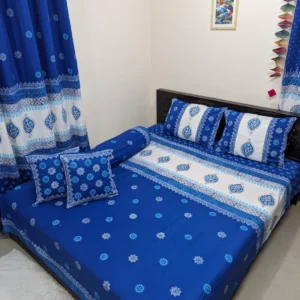 Premium Twill Cotton Premium Hand Block King Size Bedsheet