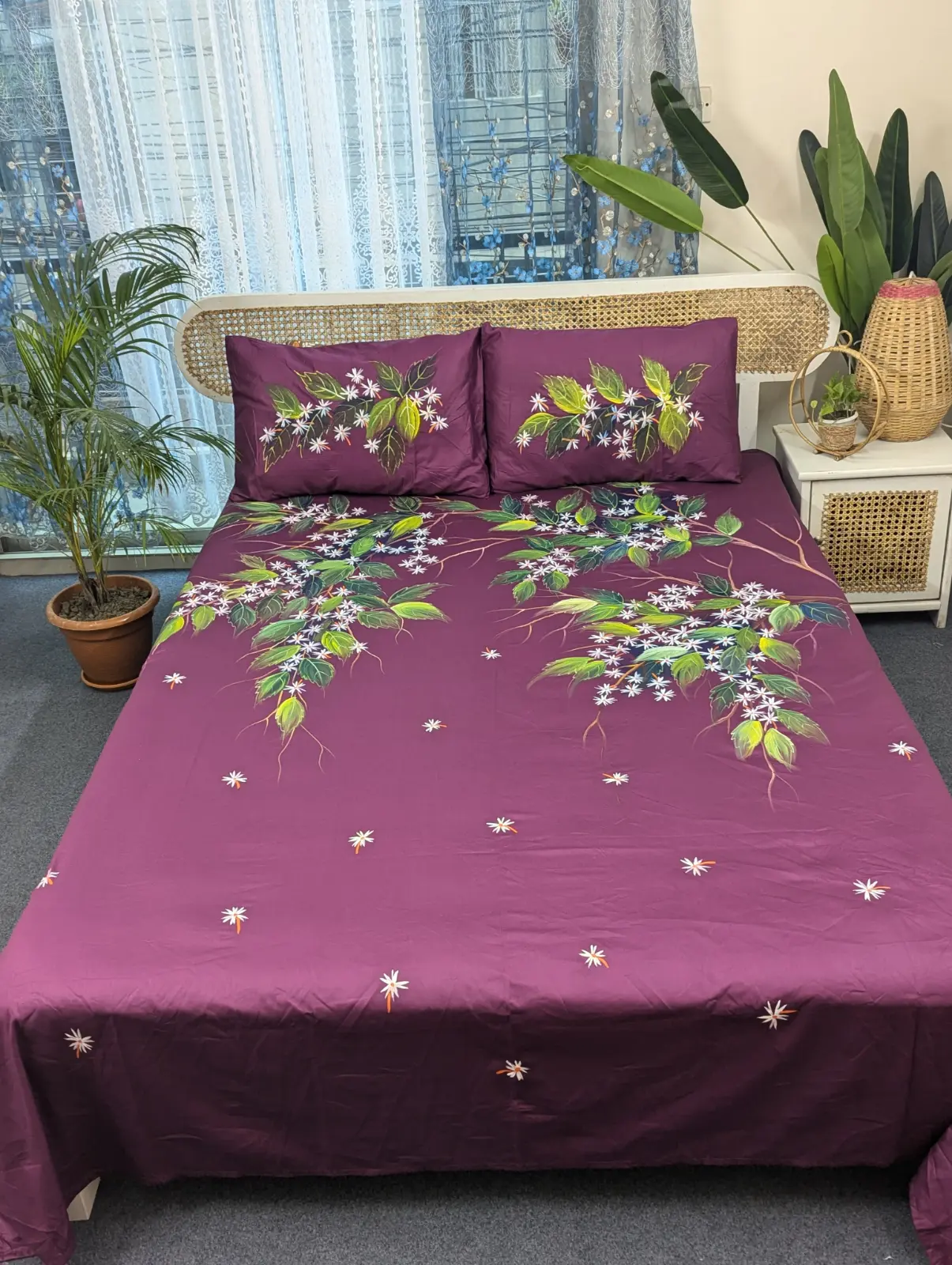 Handpaint Premium King Size Bedsheet (2)