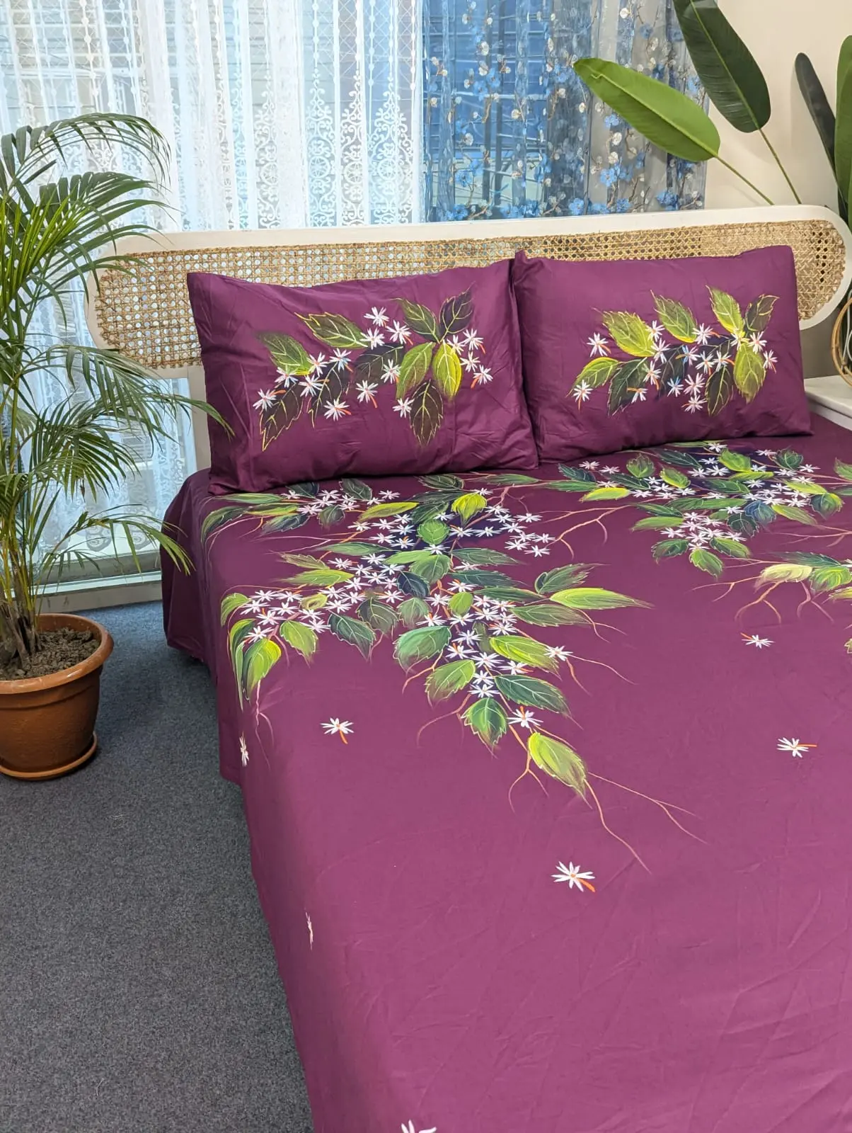 Handpaint Premium King Size Bedsheet (8)