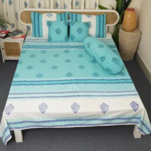 Soft Twill Cotton Premium Hand Block King Size Bedsheet