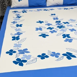 Premium Applique Bedsheet King Size (106x88) – Handcrafted Pure Cotton with Pillow Covers | Daybreak