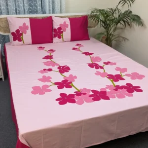 Premium Applique Bedsheet King Size (106x88) – Handcrafted Pure Cotton with Pillow Covers | Daybreak