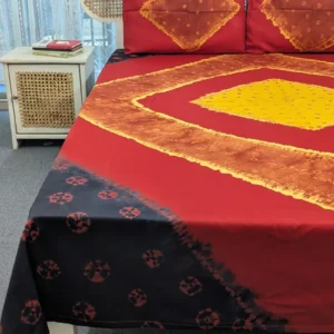 Premium Shibori Chunri Batik Cotton Bedsheet | Soft & Comfortable | 7.5×8.5 ft