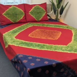 Premium Shibori Chunri Batik Cotton Bedsheet | Soft & Comfortable | 7.5×8.5 ft