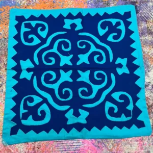 Hand Appliqué Cushion Cover 16x16 – Premium Cotton, Color Guaranteed