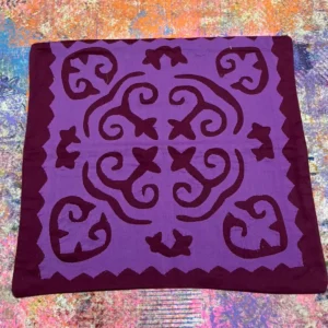 Hand Appliqué Cushion Cover 16x16 – Premium Cotton, Color Guaranteed