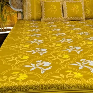 Premium Twill Cotton Premium Hand Block King Size Bedsheet