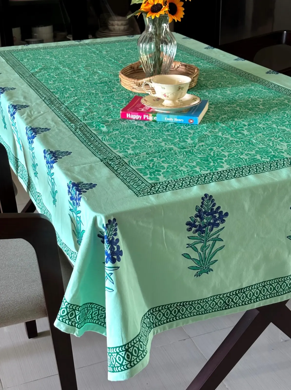 Handblock Print 6 Seater Table Cover