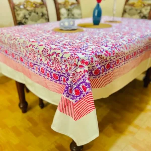 Premium Cotton Hand block Print Table Cloth 6 Seater