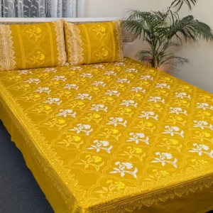 Premium Twill Cotton Premium Hand Block King Size Bedsheet