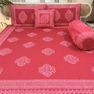Twill Cotton Hand Block King Size Bedsheet