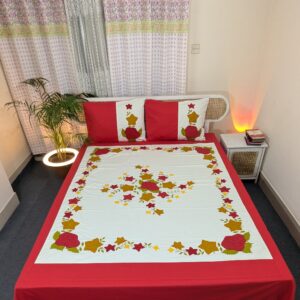 Handmade Applique Twill Cotton Bedsheet – Premium Artisan Craft