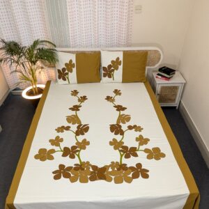 Appliqué Handmade King Size Cotton Bedsheet – Premium Artisan Craft