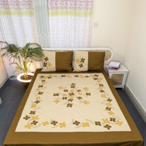 Appliqué Handmade King Size Cotton Bedsheet – Premium Artisan Craft