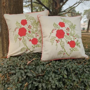 Hand Appliqué Cushion Cover 16x16 – Premium Cotton, Color Guaranteed