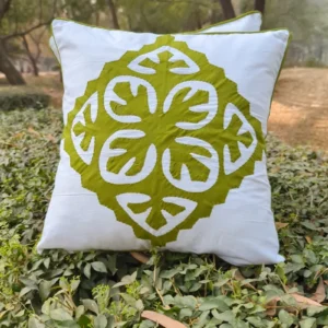 Hand Appliqué Cushion Cover 16x16 – Premium Cotton, Color Guaranteed