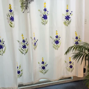Hand Painted Cotton Curtain with PVC Eyelet – 6 Pleats (84" × 62")