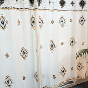 Traditional Folk Painted Cotton Curtain with PVC Eyelet – 6 Pleats (84" × 62")