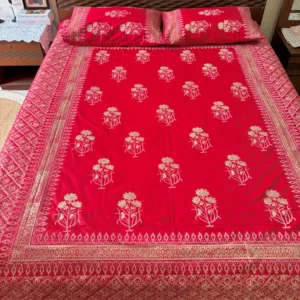 Luxury Hand Block Printed King Size Cotton Bedsheet Set – 100% Twill Cotton, Customizable