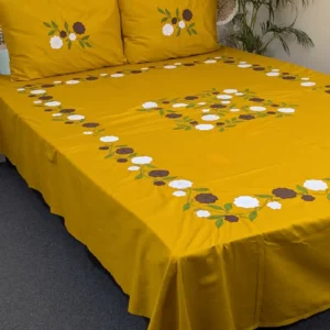 Appliqué Handmade King Size Cotton Bedsheet – Premium Artisan Craft