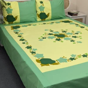Appliqué Handmade King Size Cotton Bedsheet – Premium Artisan Craft