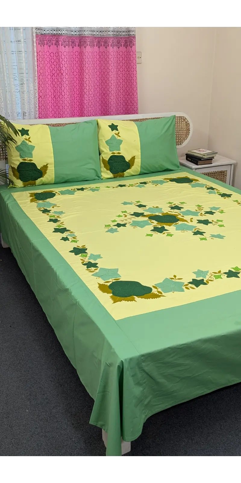 Hand Made cotton applique bedsheet (3)