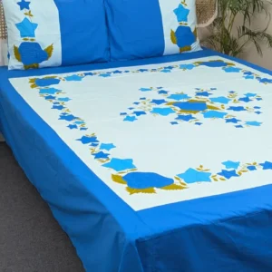Appliqué Handmade King Size Cotton Bedsheet – Premium Artisan Craft