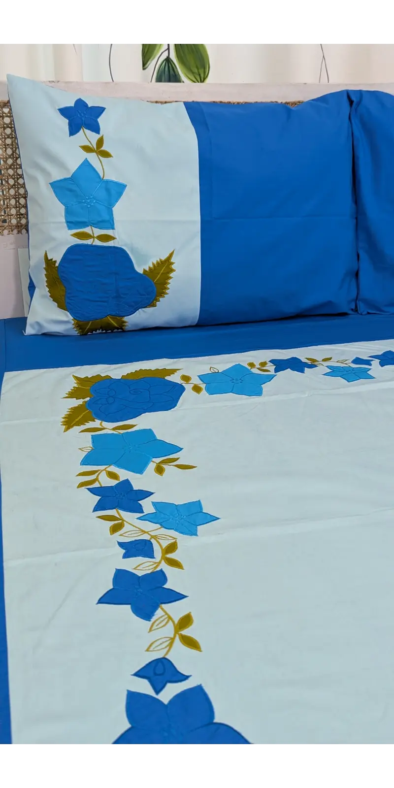 Hand Made cotton applique bedsheet (9)