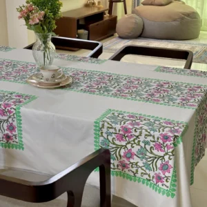 Premium Cotton 6 Seater Hand block Table Cloth