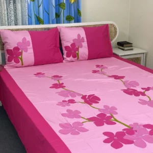 Appliqué Handmade King Size Cotton Bedsheet – Premium Artisan Craft