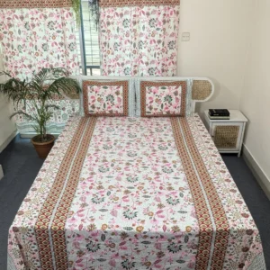 Premium King Size Screen Printed Cotton Bedsheet Set with Pillow Covers | SP0001