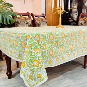 Premium Cotton 6 Seater Hand block Table Cloth