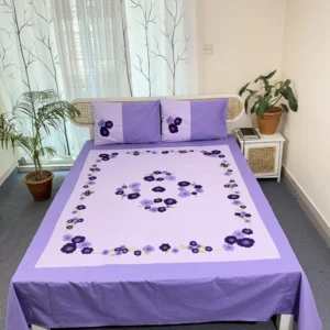 Handmade Applique Twill Cotton Bedsheet – Premium Artisan Craft