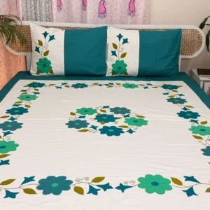 Handmade Applique Twill Cotton Bedsheet – Premium Artisan Craft