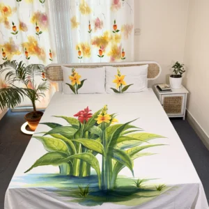100% Cotton King Size Luxuary Hand Paint Bedding Set