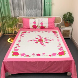 Twill Cotton Handmade Applique Bedsheet – Premium Artisan Craft