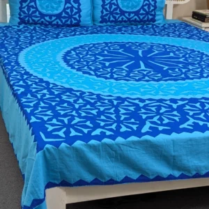 Hand Stitch Applique Twill Cotton Bedsheet – Premium Artisan Craft
