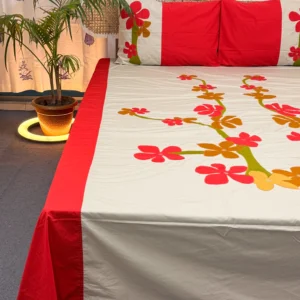 Handmade Applique Twill Cotton Bedsheet – Premium Artisan Craft