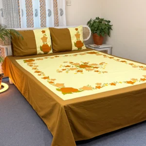 Handmade Applique Twill Cotton Bedsheet – Premium Artisan Craft