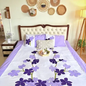 Handmade Applique Twill Cotton Bedsheet – Premium Artisan Craft
